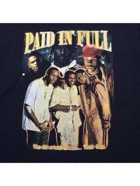 Paid In Full T-Shirt Mens Large Grey Graphic Movie Merch